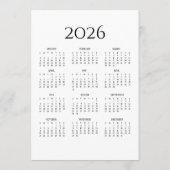 2026年JW年号カレンダーカード プログラム (裏面)