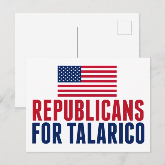 2026年Talarico上院選挙支持共和党員 ポストカード (正面/裏面)