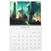 2026未来の都市3つのSF カレンダー (1月 2027)