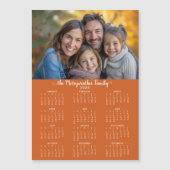 2026燃えたモダンオレンジ色の休日フォトカレンダー (正面)