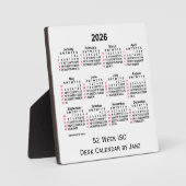 2026白52週間ISOデスクカレンダー(Janz) フォトプラーク (正面)