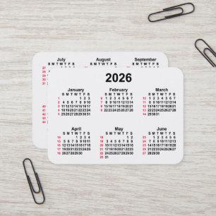 2026白52週ISOカレンダー(Janz) 名刺