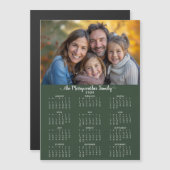 2026緑のモダン休日フォトカレンダー (正面/裏面)