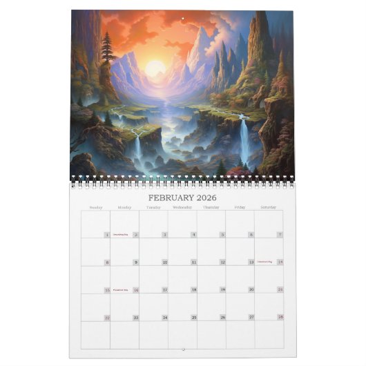 2026美しい風景2カレンダー カレンダー (2月 2026)