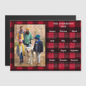 2026赤バッファロープレイド写真パーソナライズされたカレンダー (正面/裏面)