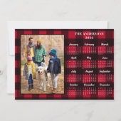 2026赤バッファロープレイド写真パーソナライズされたカレンダー シーズンカード (正面)