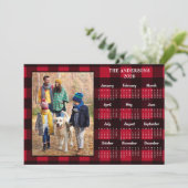 2026赤バッファロープレイド写真パーソナライズされたカレンダー シーズンカード (スタンド正面)