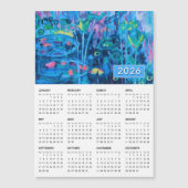 2026青フローラ抽象芸術磁気カレンダー (正面)