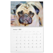 2026 かわいいパグ 犬のママ オーナー パグ好きへのギフト カレンダー (1月 2027)