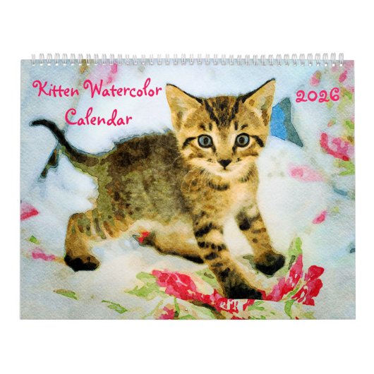 2026 かわいい子猫 赤ちゃん猫 愛好家 ギフト 子猫 猫 カレンダー (カバー)