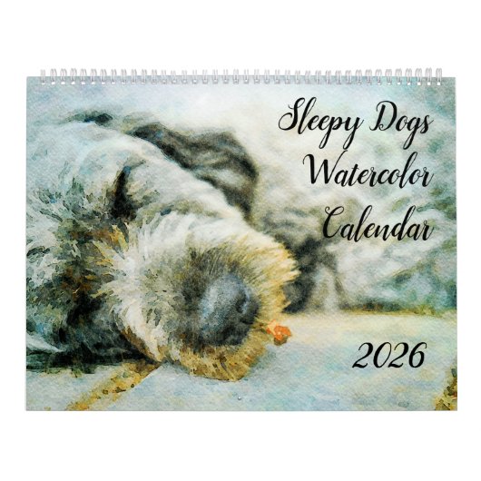 2026 かわいい 怠惰な 眠い 犬 子犬 不安解消 ギフト カレンダー (カバー)