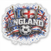 2026 イングランド サッカー ファン 大好き シール (正面)