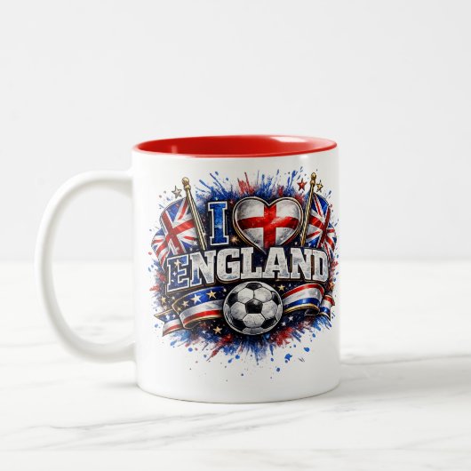 2026 イングランド サッカー ファン 大好き ツートーンマグカップ (左)
