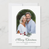 2026 エレガントな松のアーチのクリスマス写真カレンダー シーズンカード (正面)