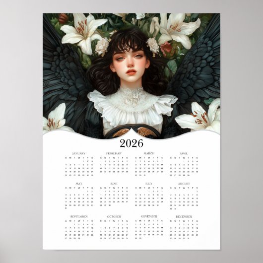 2026 エンジェル年間壁掛けカレンダー ポスター (正面)