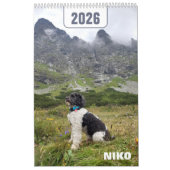 2026 オリジナル ペット 犬 猫 写真 水彩画 カレンダー (カバー)