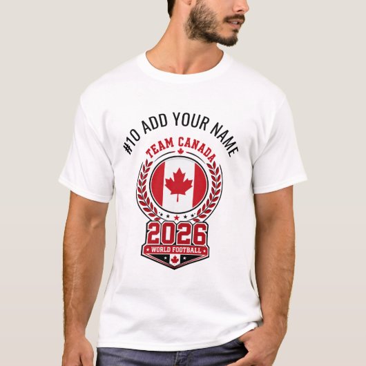 2026 カナダ代表チーム 応援 名前＆背番号 サッカーグッズ Tシャツ (正面)