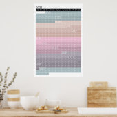 2026 カラフル カレンダー 縦型 1年 プランナー ポスター (キッチン)