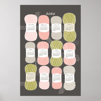 2026 カレンダーポスター ブラウン ポスター