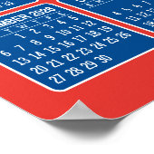 2026 カレンダー - アメリカ250周年 赤白青 ポスター (角)