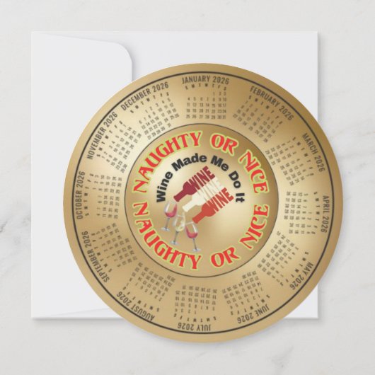 2026 カレンダー ユーモア ワインでやっちゃった! シーズンカード (裏面)