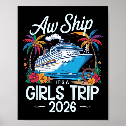 2026 ガールズトリップ クルーズTシャツ おそろい ポスター (正面)