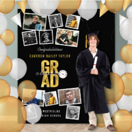 2026 ゴールド GRAD 卒業パーティー 11 フォト バックドロップ タペストリー