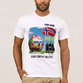 2026 サッカー ノルウェー カスタム 名前 国 Tシャツ (正面)