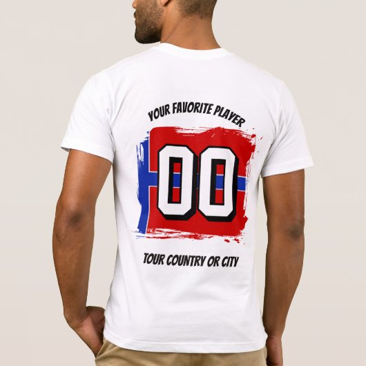 2026 サッカー ノルウェー カスタム 名前 国 Tシャツ (裏面)