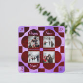 2026 ジオメトリックフレーム - 4枚の写真でハッピーニューイヤー シーズンカード (スタンド正面)