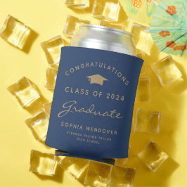 2026 ネイビーブルー ゴールド 卒業 缶クーラー
