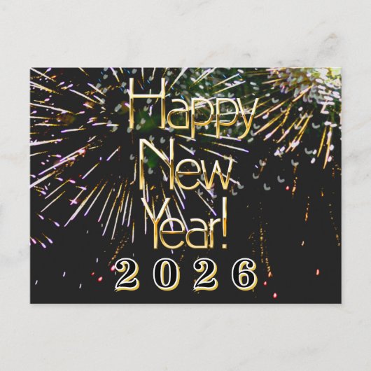 2026,ハッピーニューイヤー休暇Firework メリー Christm ポストカード (正面)