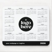 2026 ビジネス ロゴ マーケティング カレンダー マウスパッド (正面)