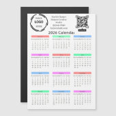 2026 ビジネス ロゴ QR カラー カレンダー モダン (正面/裏面)