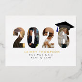 2026 フォイル タイポグラフィー 幾何学的な卒業発表 箔招待状 (正面)