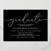 2026 フォト 卒業パーティー ローズゴールド 箔招待状 (裏面)