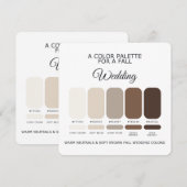 2026 ブラウン オータム ウェディング カラー パレット カード (正面/裏面)