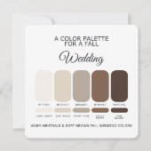 2026 ブラウン オータム ウェディング カラー パレット カード (裏面)