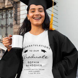 2026 ブラックアンドホワイト スクリプト キャップ 卒業 トライブレンドTシャツ