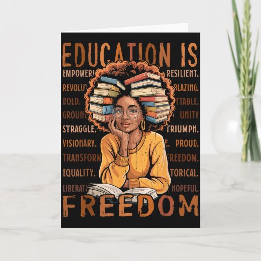 2026 ブラックヒストリーマンスTシャツ 女性 私は黒人です カード (正面)