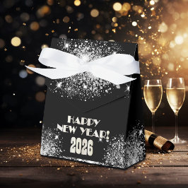 2026 ブラック シルバー グリッター 新年会  フェイバーボックス