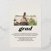 2026 ボーホー クラスのアーチ写真 卒業式 箔招待状 (裏面)