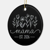 2026 ママ昇格 妊娠 フラワー 新米ママ セラミックオーナメント (左)