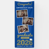 2026 モダンボールドスケッチ 3枚写真卒業パーティー 横断幕 (縦)