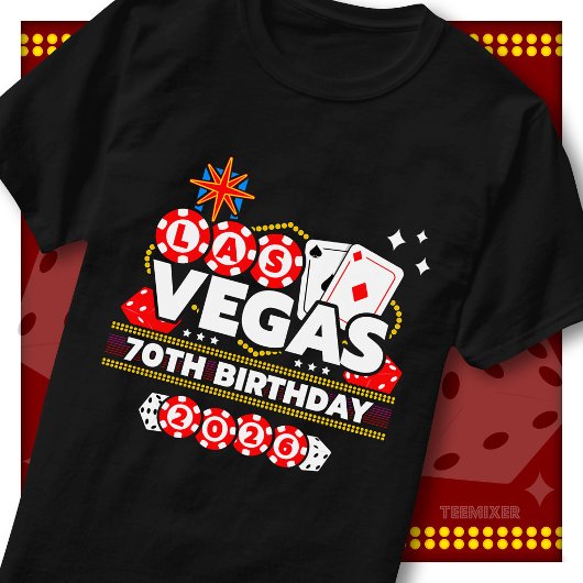 2026 ラスベガス 70歳の誕生日パーティー旅行バケーション Tシャツ
