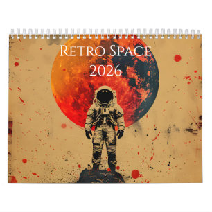 2026 レトロ宇宙アートカレンダー カレンダー