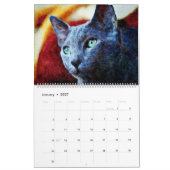 2026 ロシアンブルー 猫 ママ 母 愛好家 オーナー ギフト カレンダー (1月 2027)