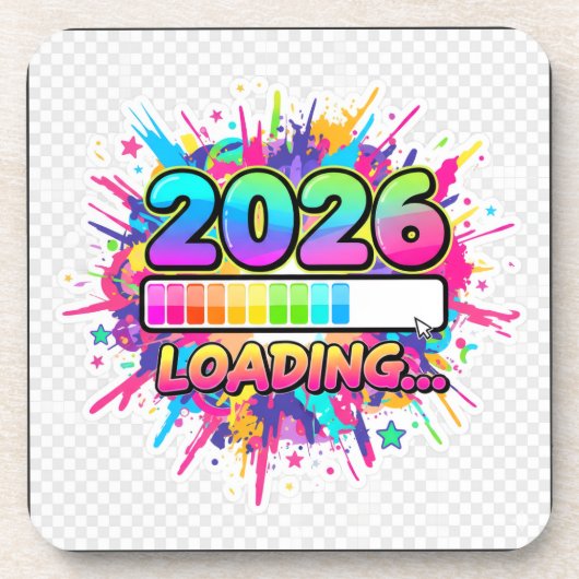 2026 ローディング中... プログレスバー ステッカー コースター (正面)