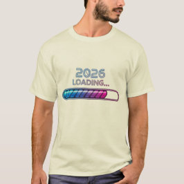 2026 ローディング中… - 未来感あるネオンスタイルの新年Tシャツ Tシャツ