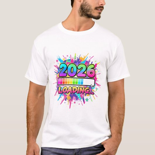 2026 ローディング進行バー ステッカー Tシャツ (正面)